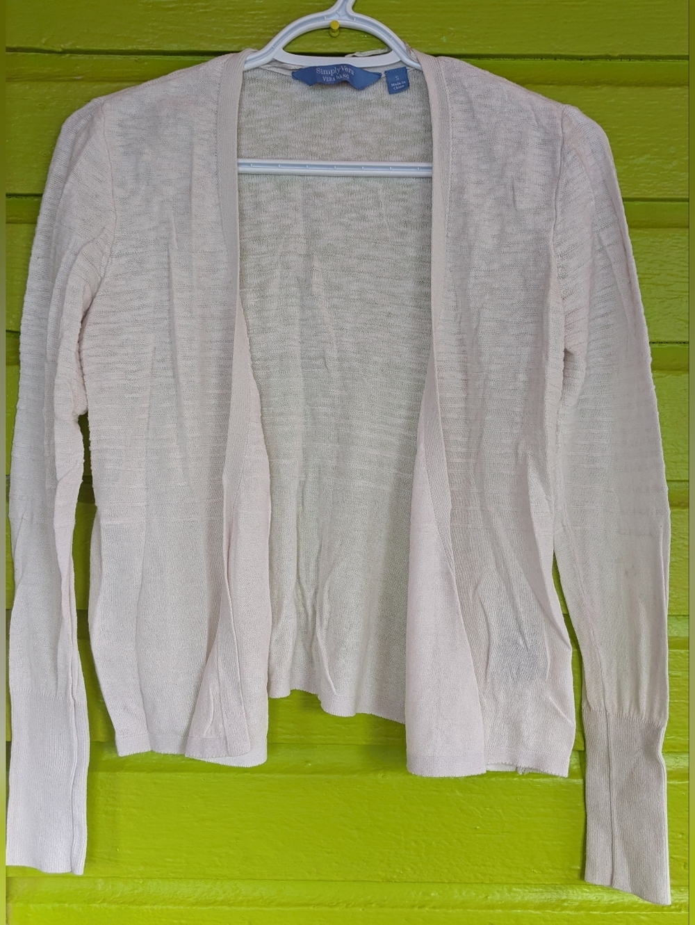 Simply Vera Vera Wang Beige Open-Front Cardigan